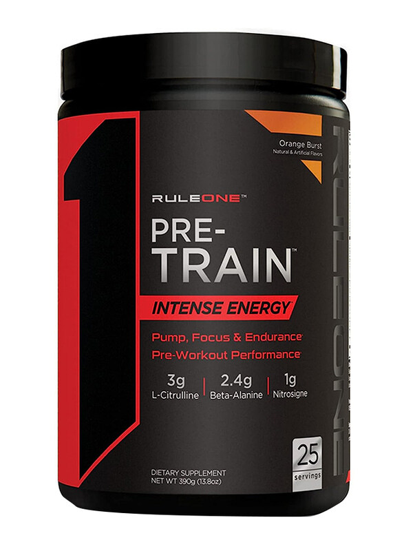 

Rule One Proteins R1 Pre Train 2.0 High Intensity Pre-Workout Formula Powder, 390gm, Orange Burst