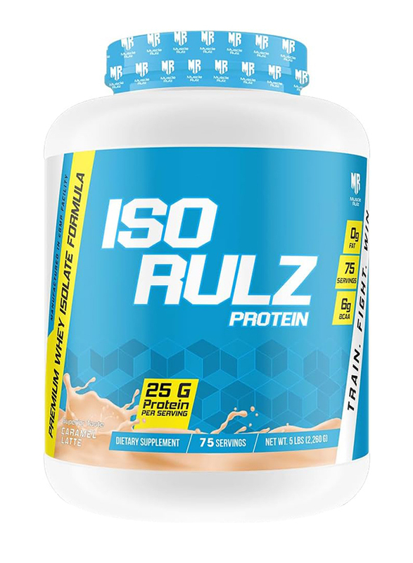 Muscle Rulz Iso Rulz Protein Premium Whey Isolate Formula, 2.3 Kg, Caramel Latte