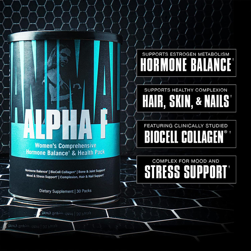 Alpha F Women's Comprehensive Formula Supports Complexion Hair Nails Mood and Stress Intestinal Health Bone and Joint Health, 85gm