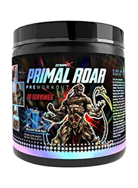 

Dynamik Muscle Primal Roar Pre-Workout Powder, 30 Servings, Blue Raspberry