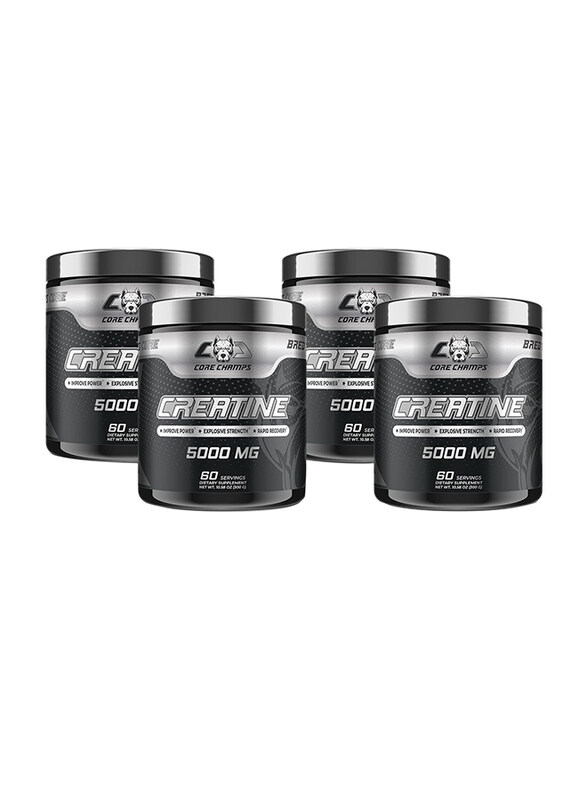 

Core Champs Creatine Dietary Supplement, 5000mg, 60 Servings, 4 Pieces