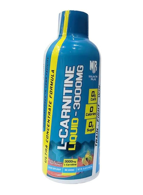 

Muscle Rulz 3000mg L-Carnitine Liquid Supplement, 32 Servings, Fruit Punch