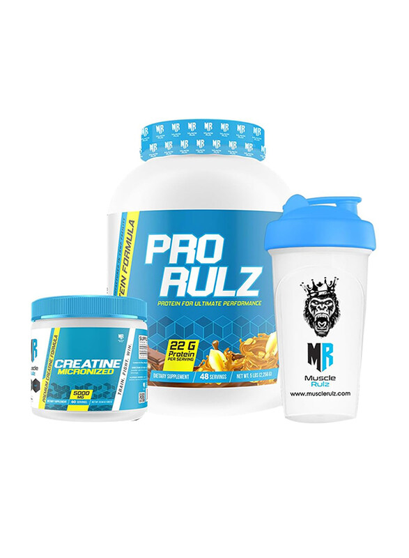 

Muscle Rulz Creatine + Pro Rulz Protien + Shaker Set, Chocolate Peanut Butter