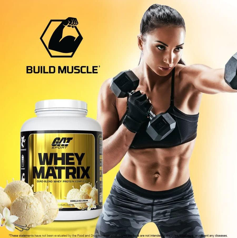 Gat Sports Whey Matrix Quad-Blend Whey Protein Complex Powder, 48 Servings, Vanilla Ice Cream
