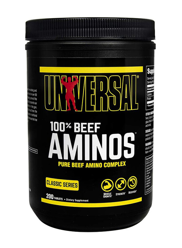 

Universal Nutrition 100% Beef Aminos of Beef Protein Isolate for Recovery and Growth, 300gm, Standard