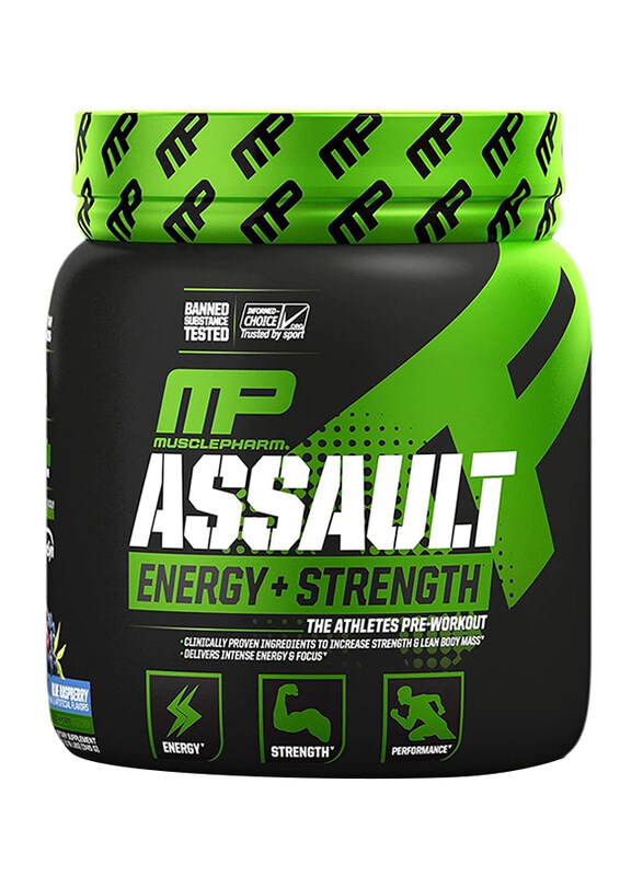 

Muscle Pharm Assault Pre-workout Energy+Strength Protein Powder, 30 Servings, Blue Raspberry