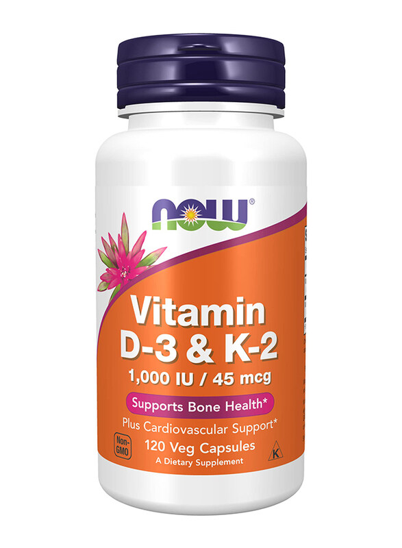 

Now Vitamin D3 & K2 Capsules, 1, 000 Iu/45 Mcg, 120 Capsules