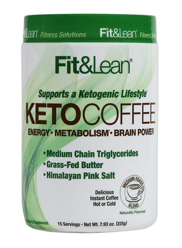 

Fit & Lean KetoCoffee Premium Gourmet Ketogenic Medium Roast Instant Coffee Blend Powder, 225gm, Natural Flavour