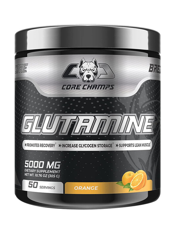 

Core Champs Glutamine Dietary Supplement, 500mg, 50 Servings, 305gm, Orange