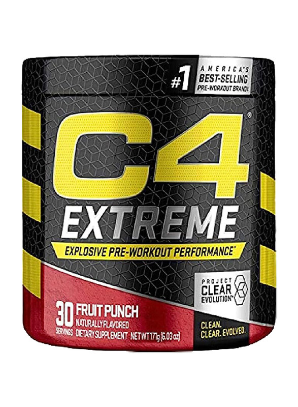 

Cellucor C4 Extreme Pre Workout Powder, 30 Servings, Fruit Punch