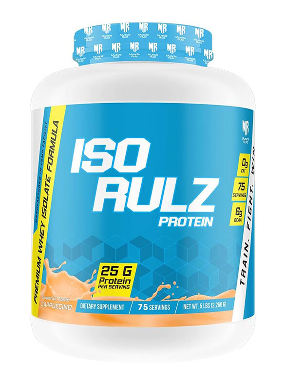 

Muscle Rulz Iso Rulz Protein Premium Whey Isolate Formula, 2.3 Kg, Cappuccino