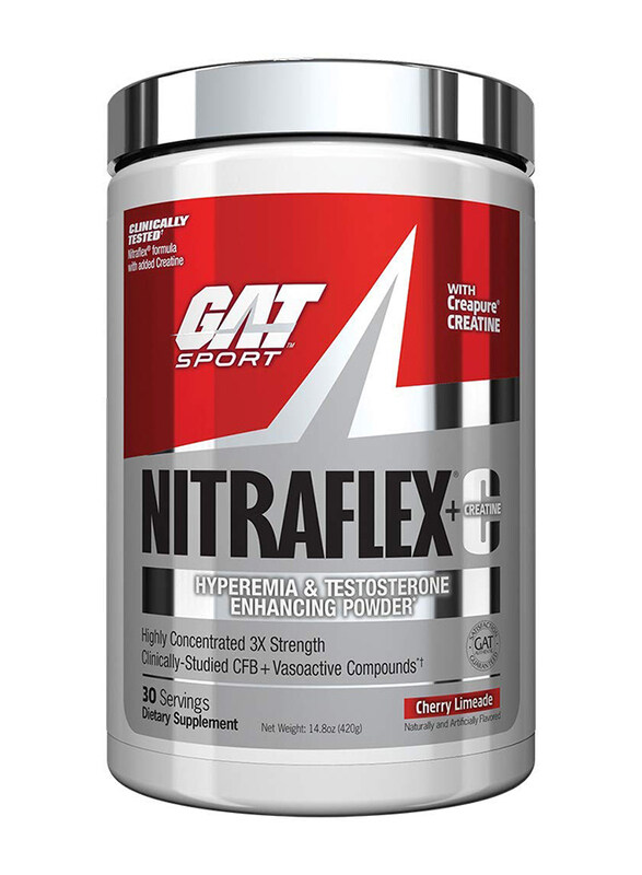 

Gat Sports Nitaflex+Creatine Hyperemia & Testosterone Enhancing Powder, 30 Servings, Cherry Limeade