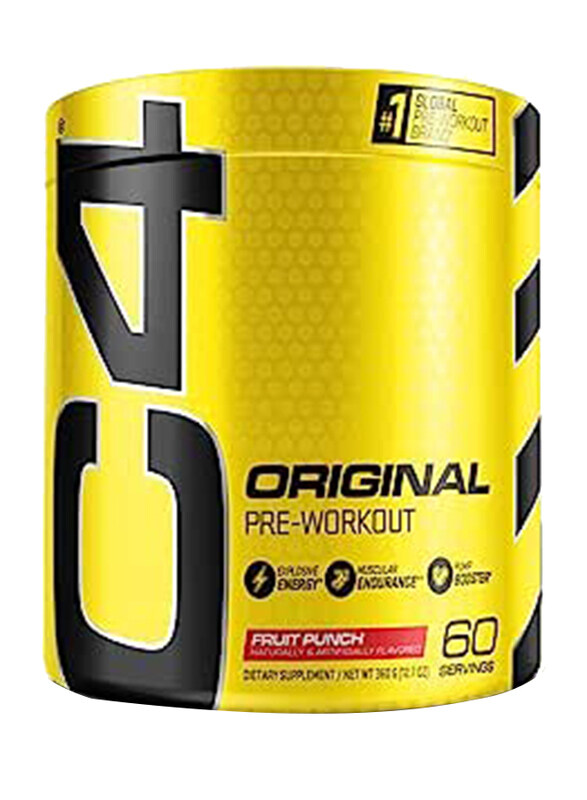 

Cellucor C4 Original Pre Workout Energy Drink Supplement Powder, 60 Servings, Fruit Punch