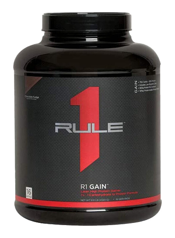 

Rule 1 Protein R1 Gain, 16 Serving, 5.10Lbs, Chocolate Fudge