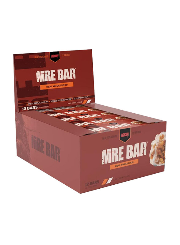 

Redcon1 Meal Replacement Mre Bar, 12 Pieces, Iced Carrot Cake