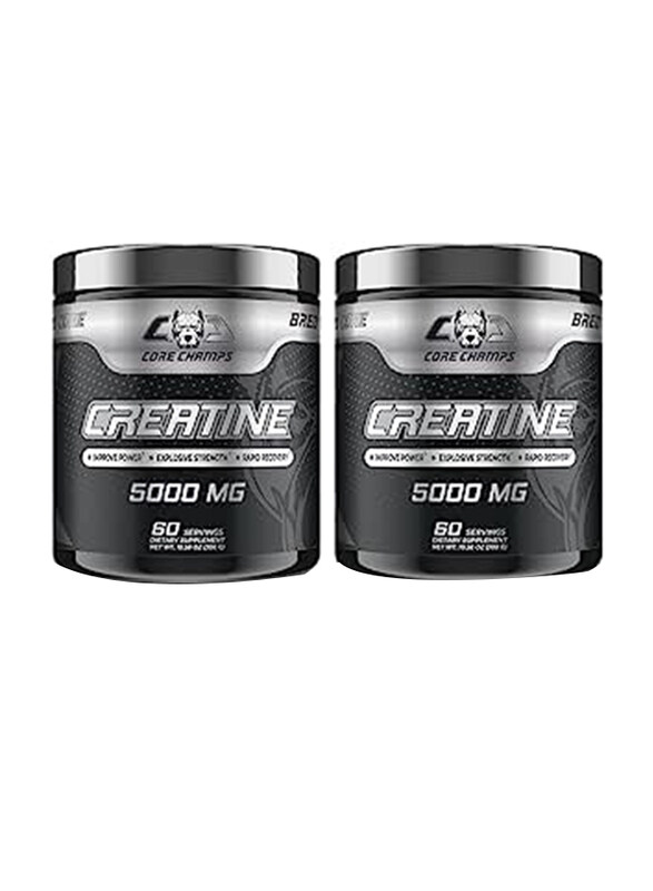 

Core Champs Creatine Dietary Supplement, 5000mg, 2 Pieces, Unflavoured