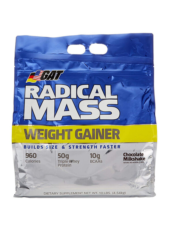 

Gat Sports Radical Mass Gainer Powder, 10Lbs, Chocolate
