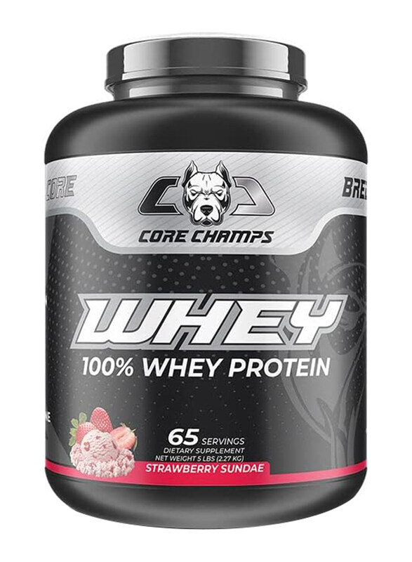 

Core Champs 100% Whey Protein Powder, 5 Lbs, Strawberry Sundae