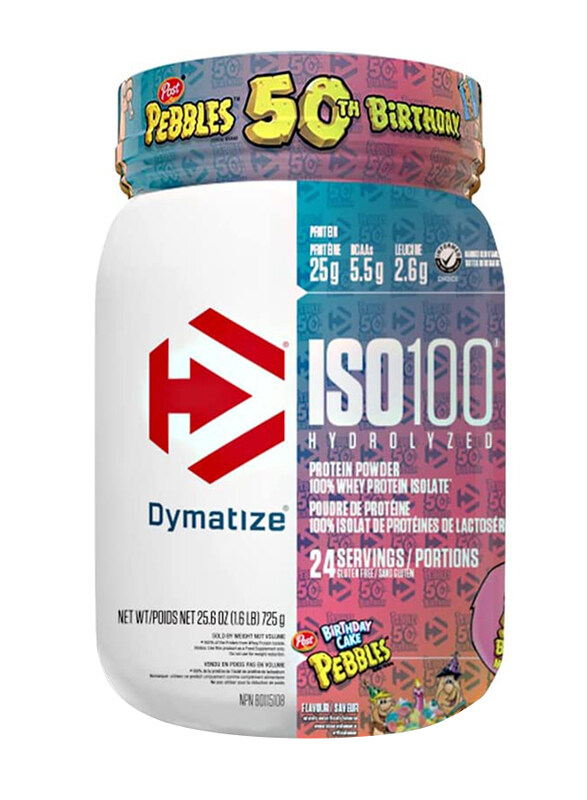 

Dymatize ISO 100% Birth Day Cake Damp Protein Powder, 1.6 Lbs, Plain