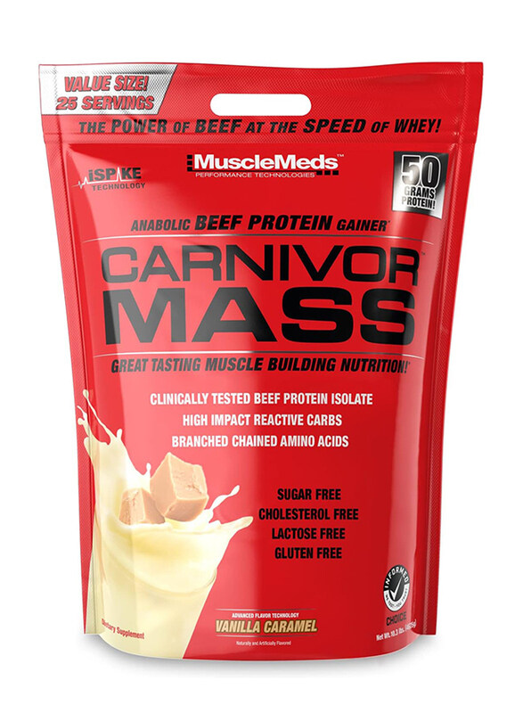 

MuscleMeds Carnivor Mass Anabolic Beef Protein Gainer, 25 Servings, Vanilla Caramel