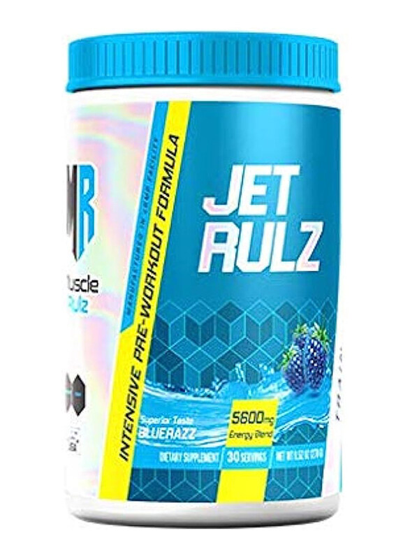 

Muscle Rulz Jet Rulz Pre Workout Supplement, 30 Servings, Blue Razz