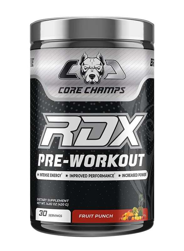 

Core Champs RDX Pre-Workout Dietary Supplement, 30 Servings, 420gm, Fruit Punch