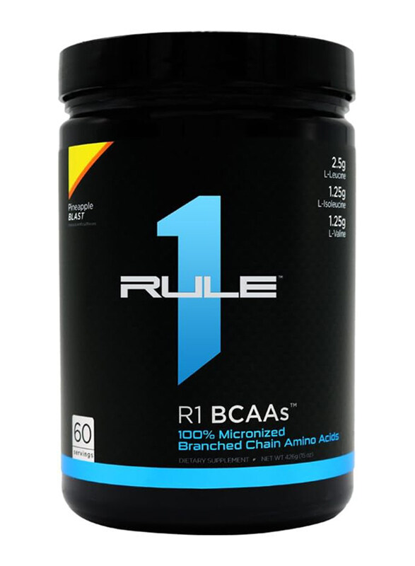 

Rule1 Rule 1 R1 BCAAs 100% Micronized Branched Chain Amino Acids, 60 Servings, Pineapple Blast