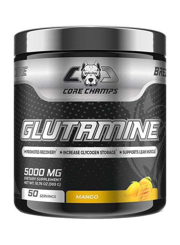 

Core Champs Glutamine Dietary Supplement, 500mg, 50 Servings, 305gm, Mango