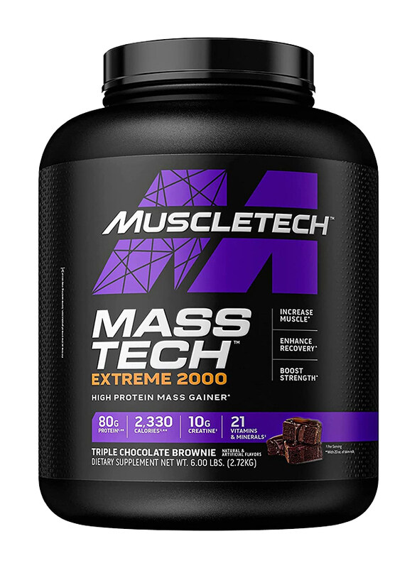 

Muscletech Mass-Tech Extreme 2000 Mass Gainer Protein Powder , 6Lbs, Triple Chocolate