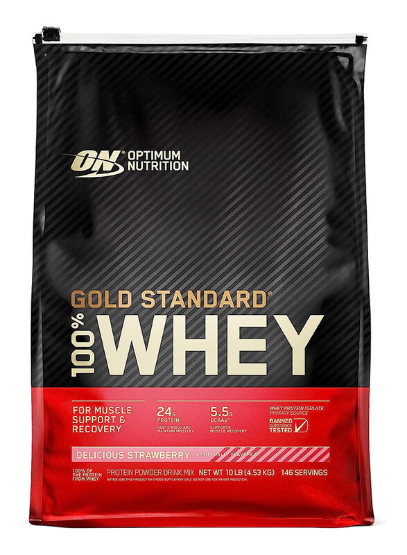 

Optimum Nutrition Gold Standard 100% Whey Protein Powder, 4.53 Kg, Delicious Strawberry