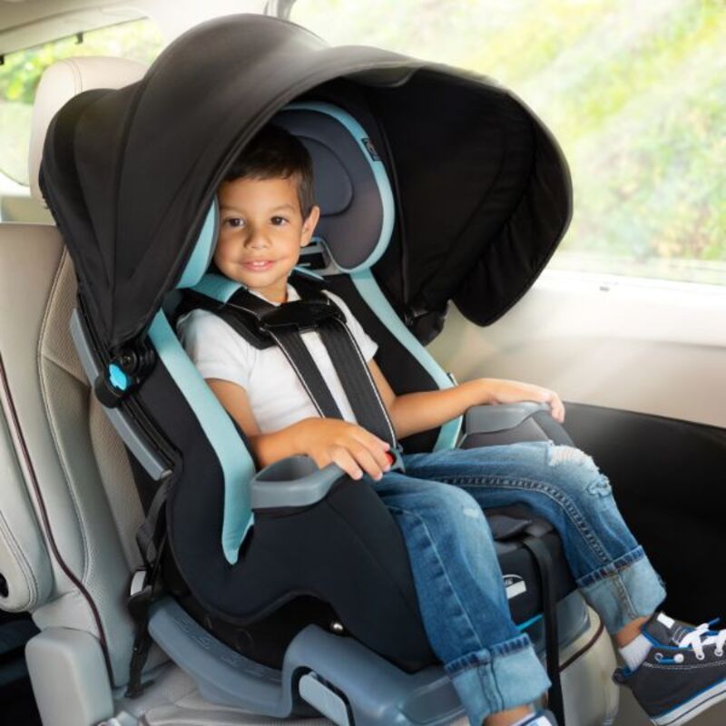 Babytrend Cover Me 4-in-1 Convertible Car Seat, Solid Print Desert Blue