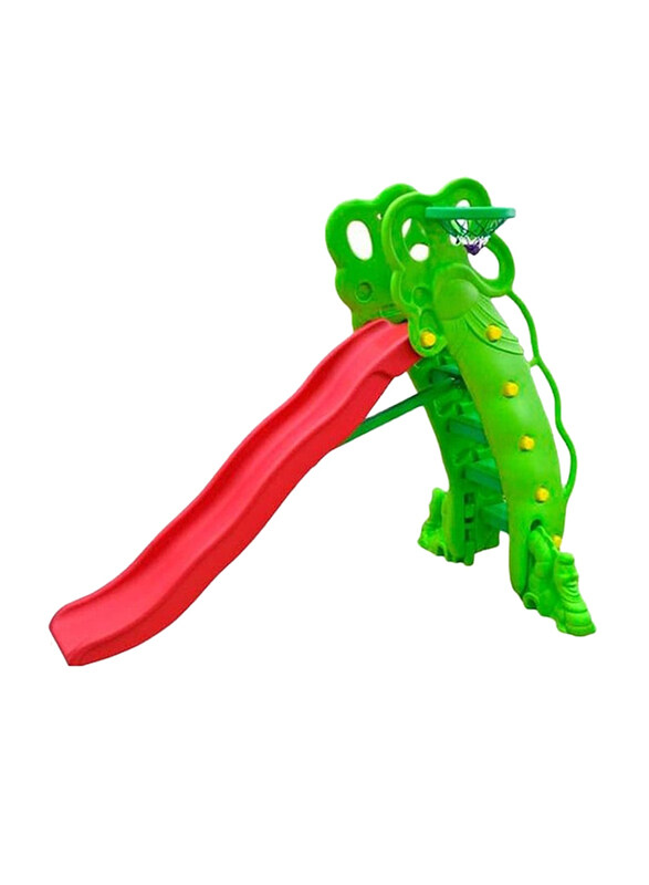 

High Pea-Shaped Slide with Basketball Set, 180cm Slider, Ages 4+