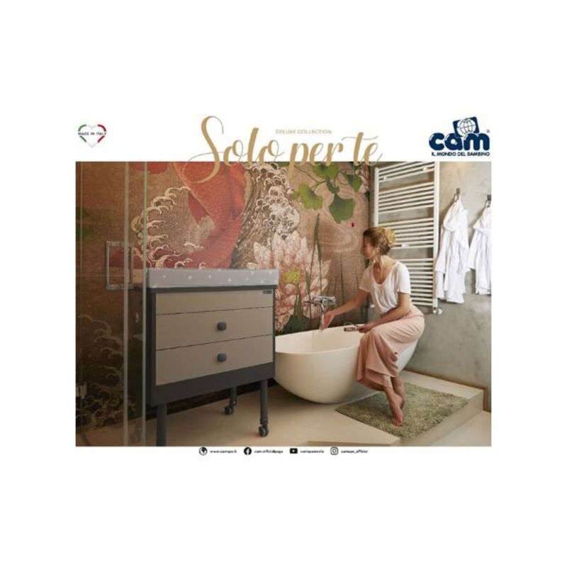 CAM Growi 2-in-1 Bagnetto Changing Table, Beige