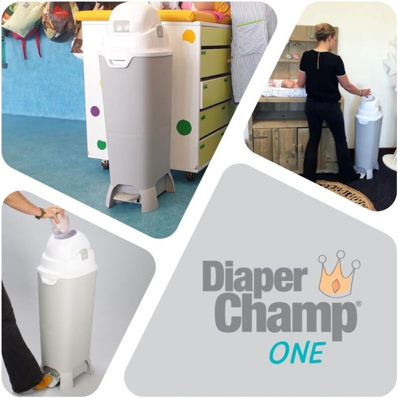 Diaper Champ  Maxi Upgrade Set  Odourless Diaper Pail - light grey
