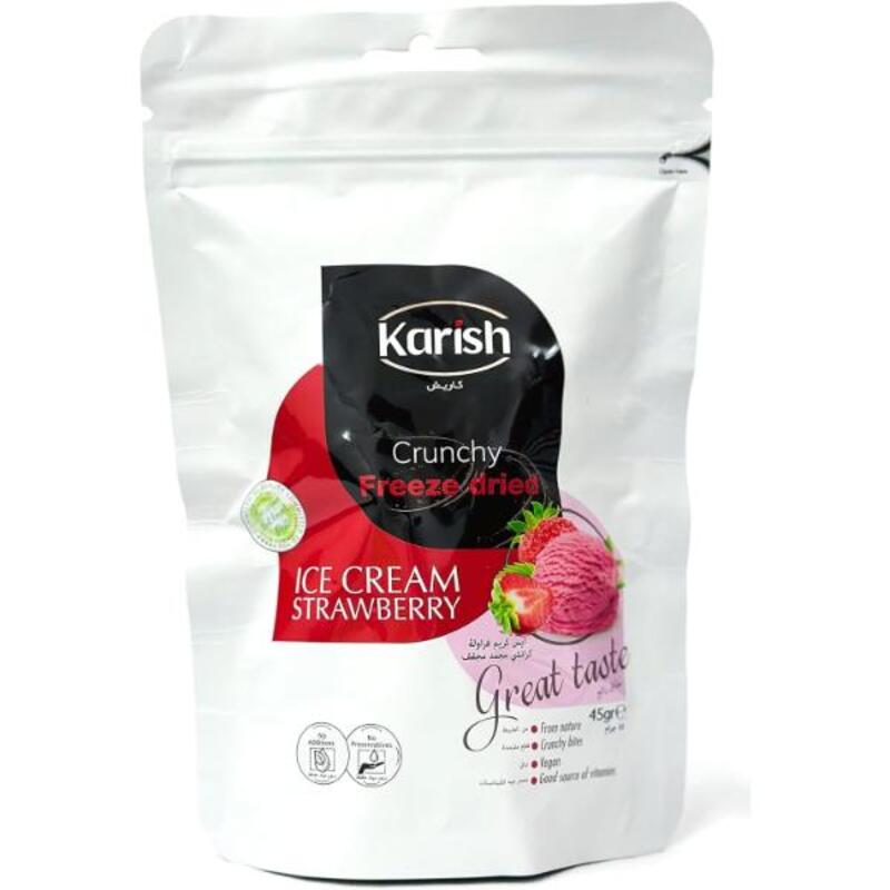 Karish Crunchy Freeze Dried Strawberry Ice Cream Vegan, 45g