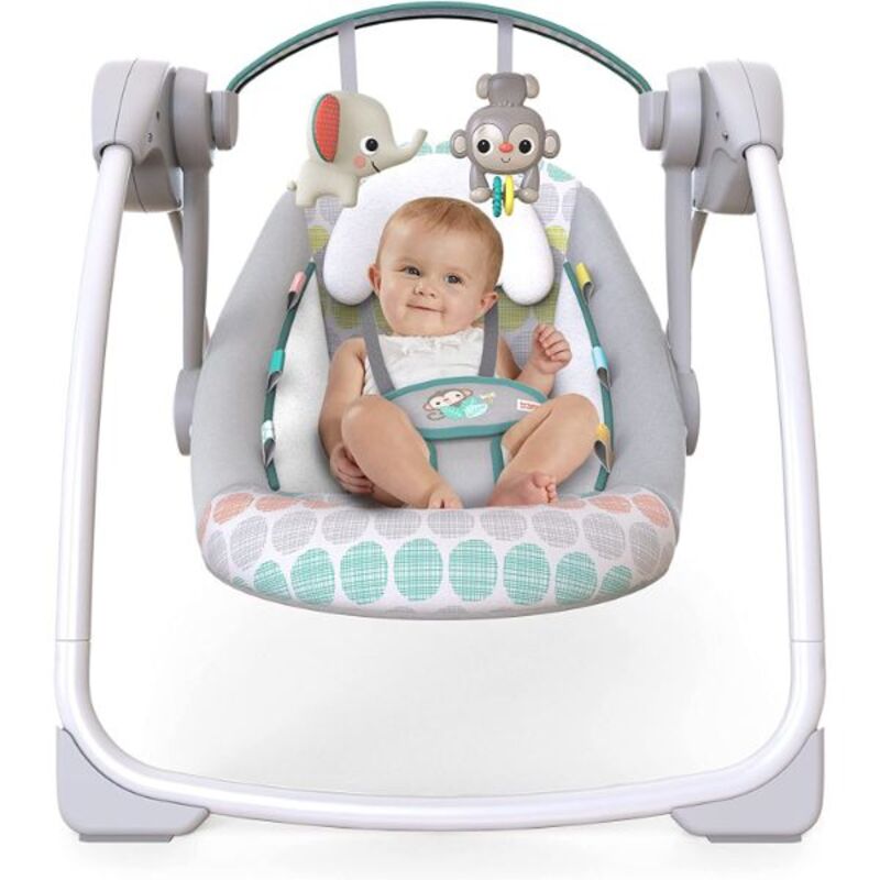 Bright Starts Whimsical Wild Portable Swing, Sky blue