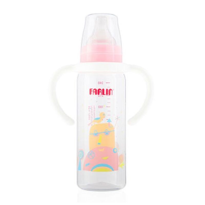 Farlin - PP Standard Neck Feeder 240ML W/ Handle, Pink