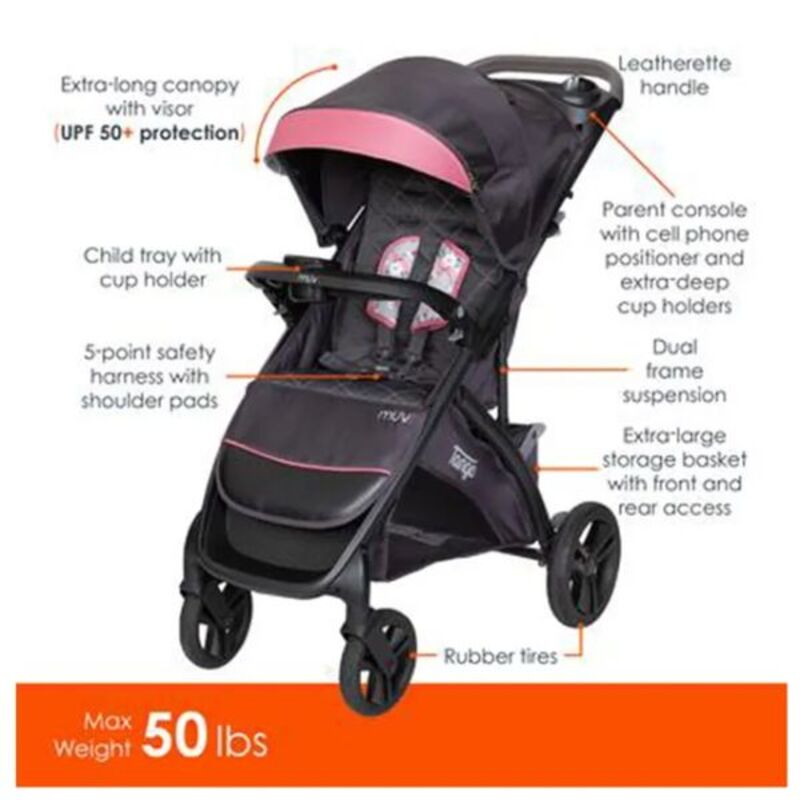Babytrend MUV Tango Pro Travel System Jaclyn, Light pink