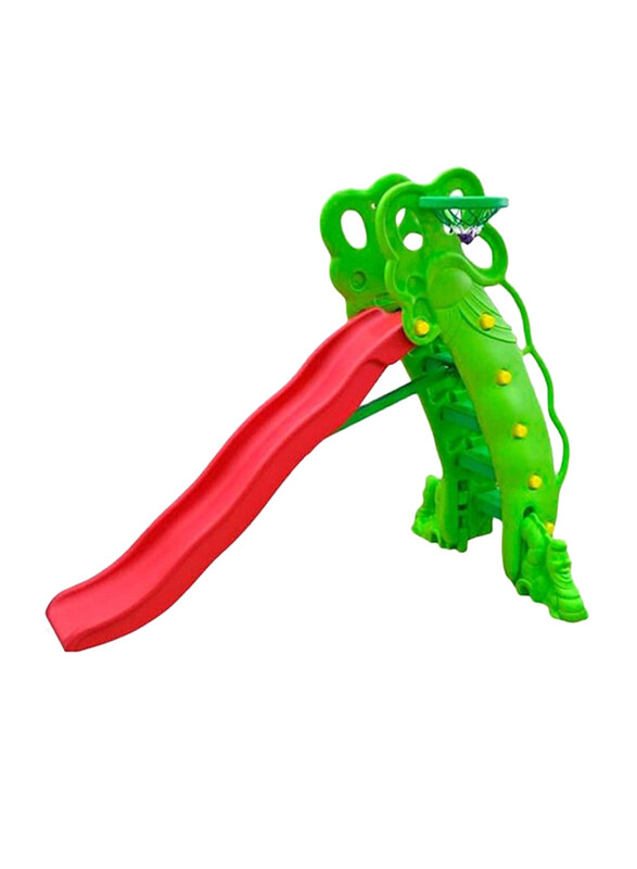 

High Pea-Shaped Slide with Basketball Set, 220cm Slider, Ages 4+