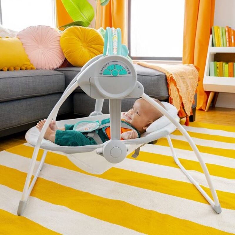 Bright Starts Whimsical Wild Portable Swing, Sky blue