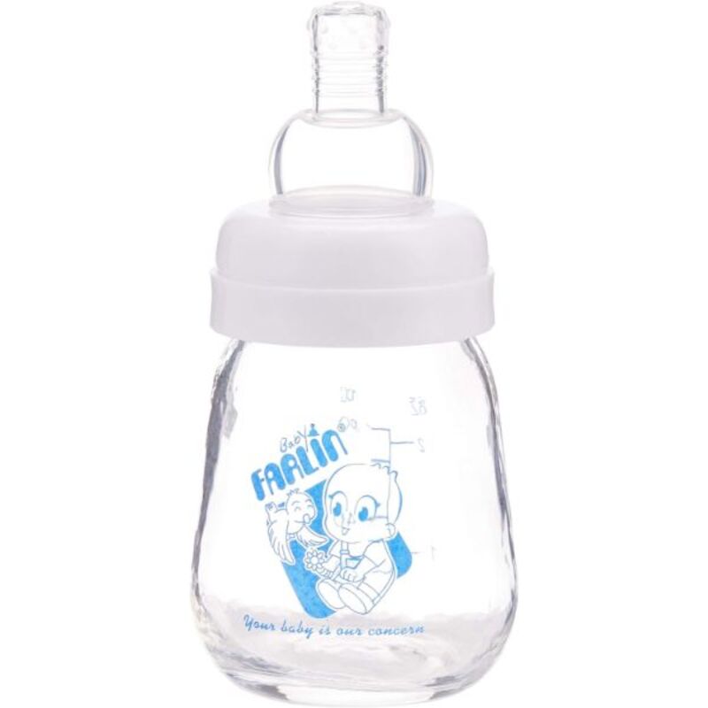 Farlin Glass Feeding Bottle, 2Oz - Blue