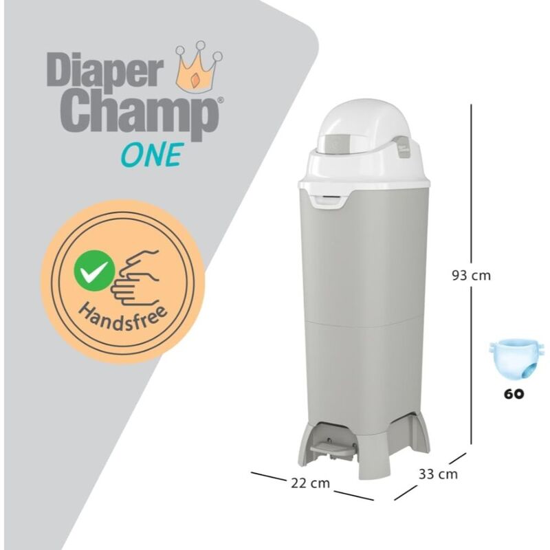 Diaper Champ  Maxi Upgrade Set  Odourless Diaper Pail - light grey