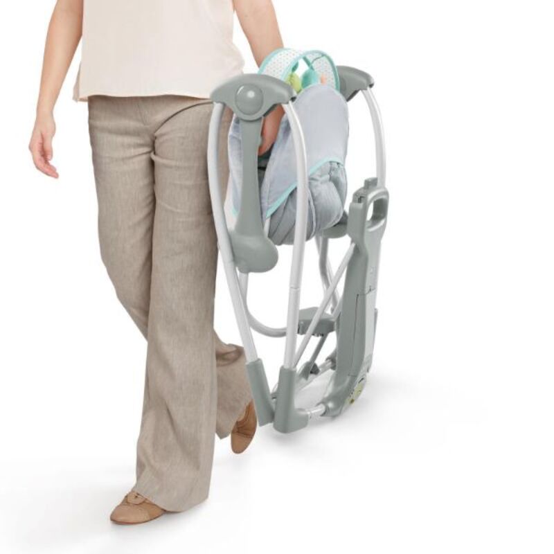 Ingenuity Swing 'n Go Portable Swing Hugs & Hoots, Grey