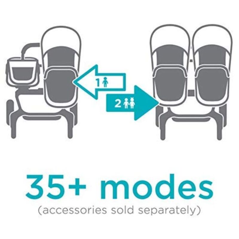 Contours Contours Element Side by Side 1 to 2 Stroller Storm Grey