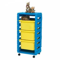 Ching Ching 3 Drawers Cabinet with Castors, Blue