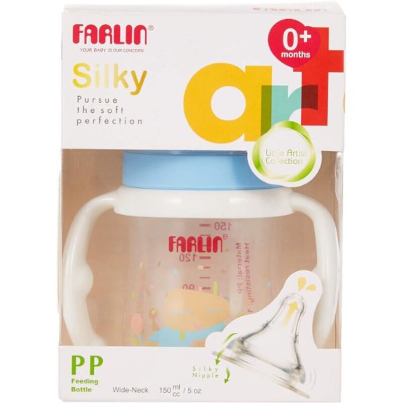 Farlin Silky PP Little Art Feeding Bottle with Handle, 150ML