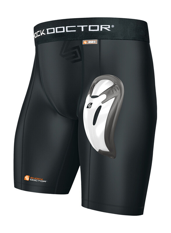 

Shock Doctor Bio-Flex Cup Compression Sports Shorts for Boys, Medium, Black
