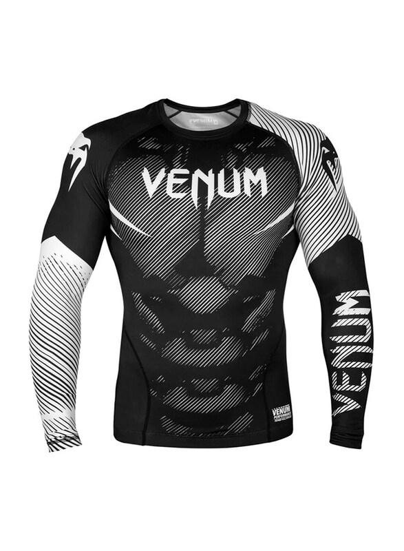 

Venum Nogi 2.0 Rashguard Long Sleeves T-shirt for Men, Medium, Black/White