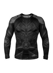 Venum Gladiator 3.0 Rashguard Long Sleeves T-shirt for Men, Medium, Black