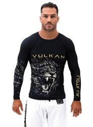 Vulkan Lion Rash Guard T-Shirt for Men, M, Black